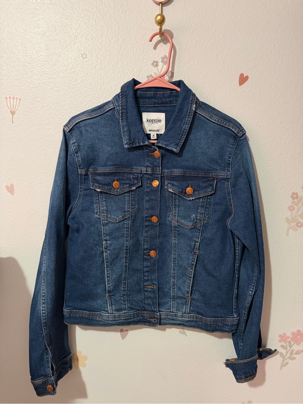 Kensie Vintage Luxe Medium Blue Denim Jacket